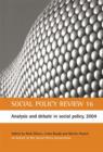 Analysis and Debate in Social Policy : No. 16 - Book