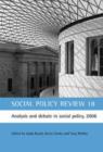 Social Policy Review 18 : Analysis and debate in social policy, 2006 - Book
