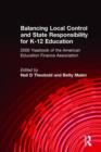 Balancing Local Control and State Responsibility for K-12 Education - Book