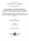 Japanese Travellers in Sixteenth-Century Europe: A Dialogue Concerning the Mission of the Japanese Ambassadors to the Roman Curia (1590) - Book