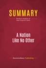 Summary: A Nation Like No Other : Review and Analysis of Newt Gingrich's Book - eBook