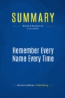 Summary: Remember Every Name Every Time - eBook