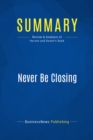 Summary: Never Be Closing - eBook