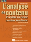 L'analyse de contenu : De la theorie a la pratique - La methode Morin-Chartier - eBook