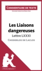 Les Liaisons dangereuses de Choderlos de Laclos - Lettre LXXXI : Commentaire et Analyse de texte - eBook