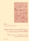 Andre Pezard, Journal d'Avignon et autres textes (1919-1920) : Edition critique : transcription et notes de Sylvie Marie Dit Borel - eBook