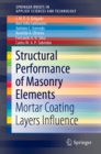 Structural Performance of Masonry Elements : Mortar Coating Layers Influence - eBook