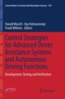 Control Strategies for Advanced Driver Assistance Systems and Autonomous Driving Functions : Development, Testing and Verification - Book