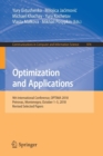 Optimization and Applications : 9th International Conference, OPTIMA 2018, Petrovac, Montenegro, October 1-5, 2018, Revised Selected Papers - Book