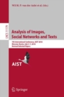 Analysis of Images, Social Networks and Texts : 7th International Conference, AIST 2018, Moscow, Russia, July 5-7, 2018, Revised Selected Papers - eBook