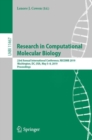Research in Computational Molecular Biology : 23rd Annual International Conference, RECOMB 2019, Washington, DC, USA, May 5-8, 2019, Proceedings - Book
