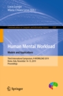 Human Mental Workload: Models and Applications : Third International Symposium, H-WORKLOAD 2019, Rome, Italy, November 14-15, 2019, Proceedings - eBook