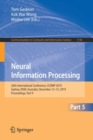 Neural Information Processing : 26th International Conference, ICONIP 2019, Sydney, NSW, Australia, December 12-15, 2019, Proceedings, Part V - Book