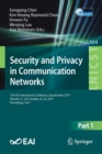 Security and Privacy in Communication Networks : 15th EAI International Conference, SecureComm 2019, Orlando, FL, USA, October 23-25, 2019, Proceedings, Part I - Book