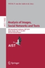 Analysis of Images, Social Networks and Texts : 8th International Conference, AIST 2019, Kazan, Russia, July 17–19, 2019, Revised Selected Papers - Book