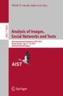 Analysis of Images, Social Networks and Texts : 8th International Conference, AIST 2019, Kazan, Russia, July 17-19, 2019, Revised Selected Papers - eBook