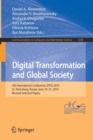 Digital Transformation and Global Society : 4th International Conference, DTGS 2019, St. Petersburg, Russia, June 19-21, 2019, Revised Selected Papers - Book