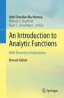 An Introduction to Analytic Functions : With Theoretical Implications - Book