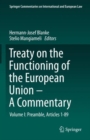 Treaty on the Functioning of the European Union - A Commentary : Volume I: Preamble, Articles 1-89 - Book