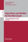 Algorithms and Models for the Web Graph : 17th International Workshop, WAW 2020, Warsaw, Poland, September 21–22, 2020, Proceedings - Book