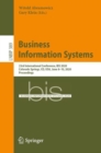 Business Information Systems : 23rd International Conference, BIS 2020, Colorado Springs, CO, USA, June 8-10, 2020, Proceedings - Book