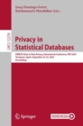 Privacy in Statistical Databases : UNESCO Chair in Data Privacy, International Conference, PSD 2020, Tarragona, Spain, September 23–25, 2020, Proceedings - Book