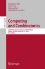 Computing and Combinatorics : 26th International Conference, COCOON 2020, Atlanta, GA, USA, August 29–31, 2020, Proceedings - Book