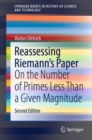 Reassessing Riemann's Paper : On the Number of Primes Less Than a Given Magnitude - Book