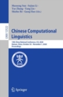 Chinese Computational Linguistics : 19th China National Conference, CCL 2020, Hainan, China, October 30 – November 1, 2020, Proceedings - Book