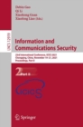 Information and Communications Security : 23rd International Conference, ICICS 2021, Chongqing, China, November 19-21, 2021, Proceedings, Part II - eBook