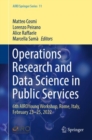 Operations Research and Data Science in Public Services : 6th AIROYoung Workshop, Rome, Italy, February 23–25, 2022 - Book