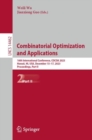 Combinatorial Optimization and Applications : 16th International Conference, COCOA 2023, Hawaii, HI, USA, December 15-17, 2023, Proceedings, Part II - eBook