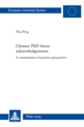 Chinese PhD thesis acknowledgements : A communities of practice perspective - Book
