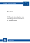 A Phonetic Investigation into «Raddoppiamento sintattico» in Sienese Italian - Book