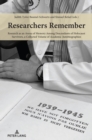 Researchers Remember : Research as an Arena of Memory Among Descendants of Holocaust Survivors, a Collected Volume of Academic Autobiographies - eBook