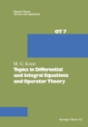 Topics in Differential and Integral Equations and Operator Theory - eBook