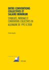 Entre conventions collectives et salaire minimum : Syndicats, patronat et conventions collectives en Allemagne de 1992 a 2008 - eBook