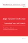 Legal Translation in Context : Professional Issues and Prospects - eBook