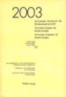 Schweizer Jahrbuch fuer Musikwissenschaft- Annales Suisses de Musicologie- Annuario Svizzero di Musicologia : Neue Folge / Nouvelle Serie / Nuova Serie- 23 (2003) - Book