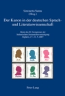 Der Kanon in Der Deutschen Sprach- Und Literaturwissenschaft : Akten Des IV. Kongresses Der Italienischen Germanistenvereinigung, Alghero, 27.-31.5.2007 - Book