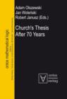 Church's Thesis After 70 Years - eBook