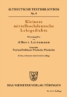 Kleinere mittelhochdeutsche Lehrgedichte : 1. Heft: Tirol und Fridebrant, Winsbecke, Winsbeckin - eBook