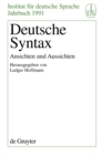 Deutsche Syntax : Ansichten und Aussichten - eBook