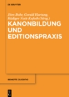 Kanonbildung und Editionspraxis - eBook