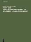 Text- und Variantenkonkordanz zu Schillers "Kabale und Liebe" - eBook