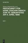Festschrift fur Hans Joachim Hirsch zum 70.Geburtstag am 11.April 1999 - eBook