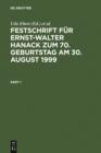 Festschrift fur Ernst-Walter Hanack zum 70. Geburtstag am 30. August 1999 - eBook