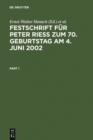 Festschrift fur Peter Rie zum 70. Geburtstag am 4. Juni 2002 - eBook