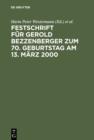 Festschrift fur Gerold Bezzenberger zum 70. Geburtstag am 13. Marz 2000 : Rechtsanwalt und Notar im Wirtschaftsleben - eBook