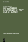 Semantische Relationen im Text und im System - eBook